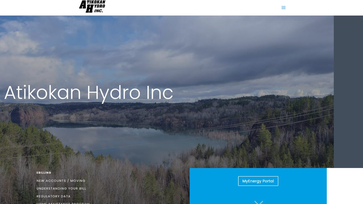 Atikokan Hydro Inc. homepage screenshot
